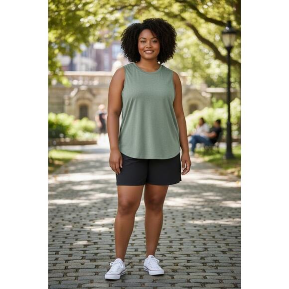Eddie Bauer Tops - New Eddie Bauer Sleeveless Women’s Surreal Travel Tank Shirt Green sz TXXL